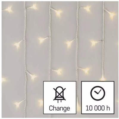 Lampki choinkowe sople 300LED 5m ciepła biel timer pilot EMOS (D4CW02)